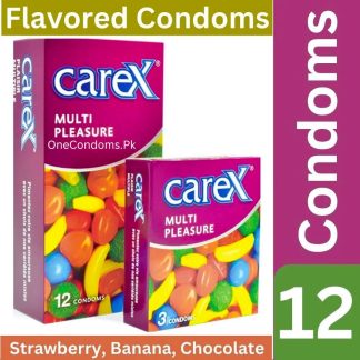 Carex Multi Pleasure Condoms – Strawberry, Banana, Chocolate - OneCondoms.Pk